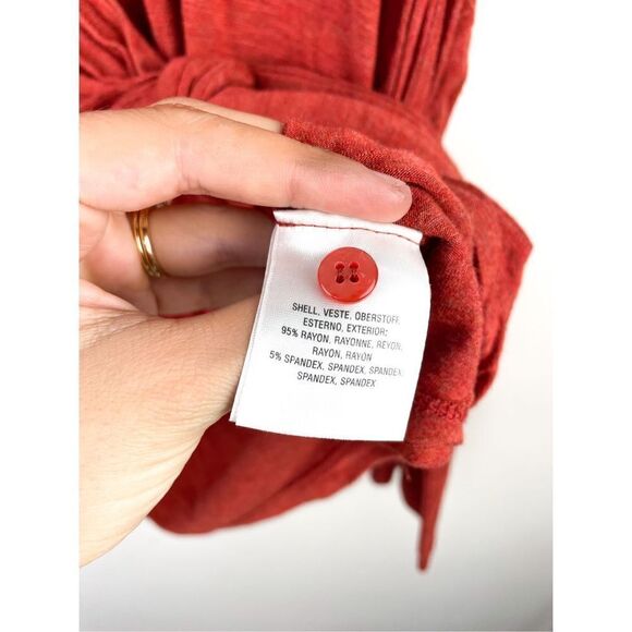 Anthropologie Vanessa Virginia‎ Dayla Tie-Front Tunic Size M Orange Red Rust - Picture 5 of 10